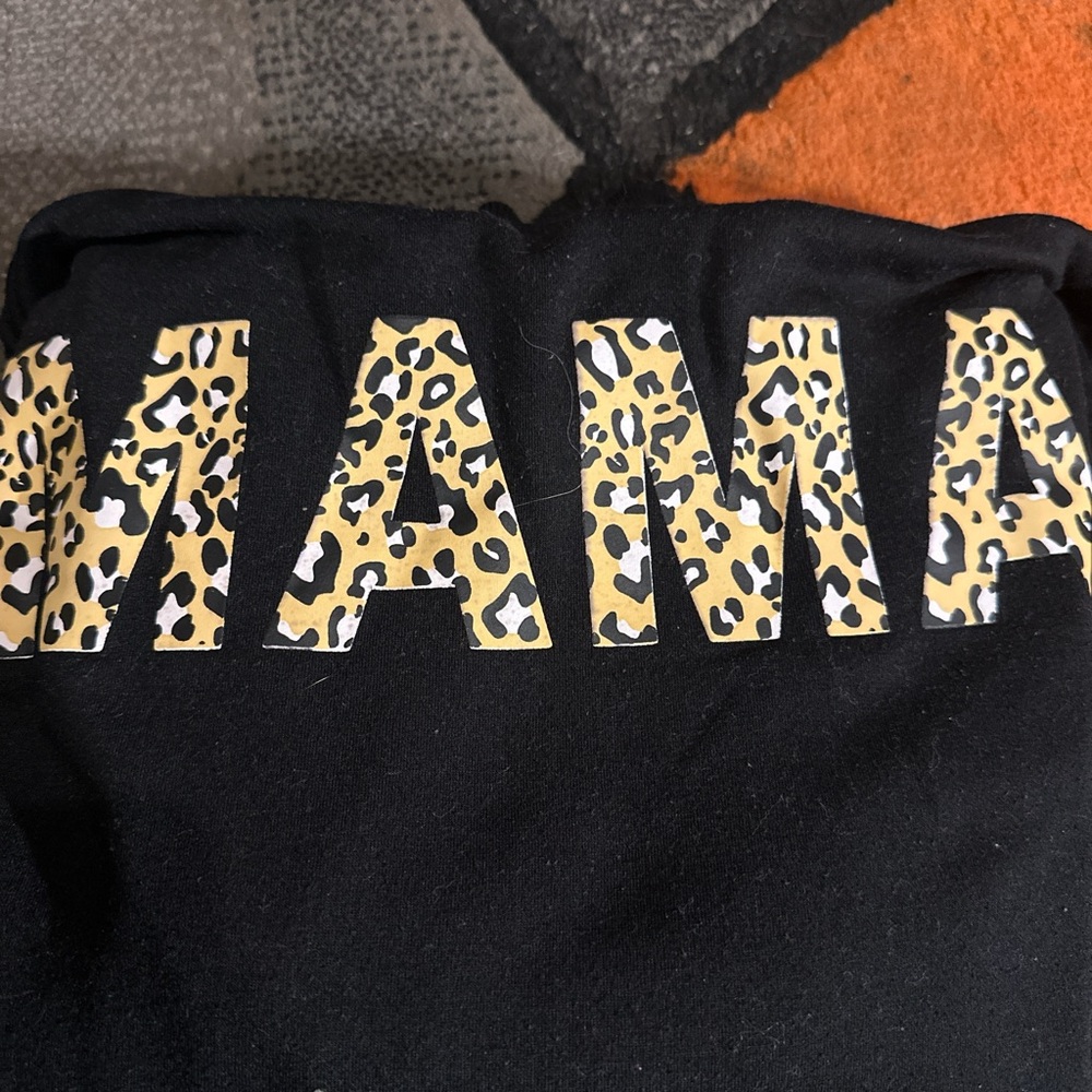 Black 'MAMA' Leopard Print Sweatshirt